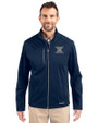 Xavier Musketeers Cutter & Buck Evoke Softshell Recycled Full Zip Mens Jacket Navy Blue Front