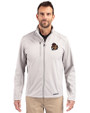Oregon State Beavers College Vault Cutter & Buck Evoke Softshell Recycled Full Zip Mens Jacket CONCRETE Front