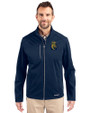 FIU Panthers College Vault Cutter & Buck Evoke Softshell Recycled Full Zip Mens Jacket Navy Blue Front