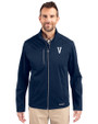 Villanova Wildcats College Vault Cutter & Buck Evoke Softshell Recycled Full Zip Mens Jacket Navy Blue Front