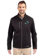Tulane Green Wave Cutter & Buck Evoke Softshell Recycled Full Zip Mens Jacket Black Front