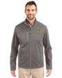 Quinnipiac Bobcats Cutter & Buck Evoke Softshell Recycled Full Zip Mens Jacket Elemental Grey Front