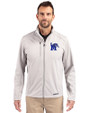 Memphis Tigers Cutter & Buck Evoke Softshell Recycled Full Zip Mens Jacket CONCRETE Front