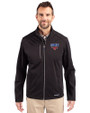 SMU Mustangs Cutter & Buck Evoke Softshell Recycled Full Zip Mens Jacket Black Front