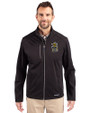 Wichita State Shockers College Vault Cutter & Buck Evoke Softshell Recycled Full Zip Mens Jacket Black Front