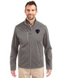 DePaul Blue Demons Cutter & Buck Evoke Softshell Recycled Full Zip Mens Jacket Elemental Grey Front