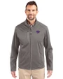 Kansas State Wildcats Cutter & Buck Evoke Softshell Recycled Full Zip Mens Jacket Elemental Grey Front