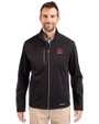 Rutgers Scarlet Knights Cutter & Buck Evoke Softshell Recycled Full Zip Mens Jacket Black Front