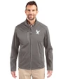 Embry-Riddle Eagles Cutter & Buck Evoke Softshell Recycled Full Zip Mens Jacket Elemental Grey Front