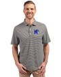 Memphis Tigers Cutter & Buck Forge Eco Double Stripe Stretch Recycled Mens Big &Tall Polo Black/White Front