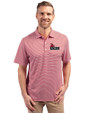Central Missouri Mules Cutter & Buck Forge Eco Double Stripe Stretch Recycled Mens Big &Tall Polo Cardinal Red/White Front