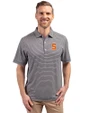 Syracuse Orange Cutter & Buck Forge Eco Double Stripe Stretch Recycled Mens Big &Tall Polo Navy Blue/White Front