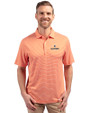 Illinois Fighting Illini Cutter & Buck Forge Eco Double Stripe Stretch Recycled Mens Polo College Orange/White Front