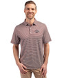 Montana Grizzlies Cutter & Buck Forge Eco Double Stripe Stretch Recycled Mens Polo Bordeaux/White Front