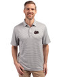 Montana Grizzlies Cutter & Buck Forge Eco Double Stripe Stretch Recycled Mens Polo Polished/White Front