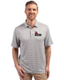 Central Missouri Mules Cutter & Buck Forge Eco Double Stripe Stretch Recycled Mens Polo Polished/White Front