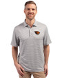 Oregon State Beavers Cutter & Buck Forge Eco Double Stripe Stretch Recycled Mens Polo Polished/White Front