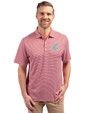 Washington State Cougars Cutter & Buck Forge Recycled Double Stripe Four-Way Stretch Mens Polo Cardinal Red/White Front