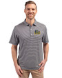 Drexel Dragons Cutter & Buck Forge Eco Double Stripe Stretch Recycled Mens Polo Navy Blue/White Front