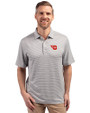 Dayton Flyers Cutter & Buck Forge Eco Double Stripe Stretch Recycled Mens Polo Polished/White Front