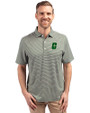 Charlotte 49ers Cutter & Buck Forge Eco Double Stripe Stretch Recycled Mens Polo Hunter/White Front