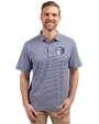 Saint Louis Billikens Cutter & Buck Forge Eco Double Stripe Stretch Recycled Mens Polo Tour Blue/White Front