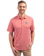 Rutgers Scarlet Knights Cutter & Buck Forge Eco Double Stripe Stretch Recycled Mens Polo Red/White Front