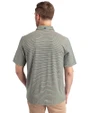Tulane Green Wave College Vault Cutter & Buck Forge Eco Double Stripe Stretch Recycled Mens Polo Hunter/White Back