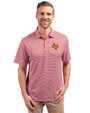 Midwestern State Mustangs Cutter & Buck Forge Eco Double Stripe Stretch Recycled Mens Polo Cardinal Red/White Front