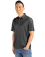Montana Grizzlies Cutter & Buck Pike Eco Pebble Print Stretch Recycled Mens Polo Black Side