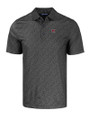 Miami University RedHawks - Cutter & Buck Pike Eco Pebble Print Stretch Recycled Mens Polo Black Mannequin