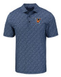 Texas Rio Grande Valley Vaqueros Cutter & Buck Pike Eco Pebble Print Stretch Recycled Mens Polo Navy Blue/White Mannequin