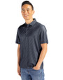 Tuskegee Golden Tigers Cutter & Buck Pike Eco Pebble Print Stretch Recycled Mens Polo Black/White Side