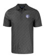 Saint Louis Billikens Cutter & Buck Pike Eco Pebble Print Stretch Recycled Mens Polo Black Mannequin