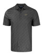 Purdue Boilermakers Cutter & Buck Pike Eco Pebble Print Stretch Recycled Mens Polo Black Mannequin