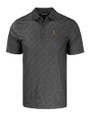 Wichita State Shockers College Vault Cutter & Buck Pike Eco Pebble Print Stretch Recycled Mens Polo Black Mannequin