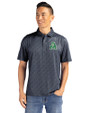 Marshall Thundering Herd College Vault Cutter & Buck Pike Eco Pebble Print Stretch Recycled Mens Polo Black/White Front