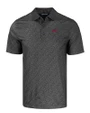 New Mexico State Aggies College Vault Cutter & Buck Pike Recycled Pebble Print Mens Polo Black Mannequin
