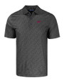 New Mexico State Aggies College Vault Cutter & Buck Pike Eco Pebble Print Stretch Recycled Mens Polo Black Mannequin
