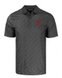 Western Kentucky Hilltoppers College Vault Cutter & Buck Pike Eco Pebble Print Stretch Recycled Mens Polo Black Mannequin