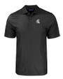 Michigan State Spartans Cutter & Buck Pike Eco Tonal Geo Print Stretch Recycled Mens Big & Tall Polo Black Mannequin