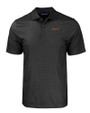 UOP Tigers Cutter & Buck Pike Eco Tonal Geo Print Stretch Recycled Mens Big & Tall Polo Black Mannequin