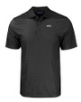 NYU Violets Cutter & Buck Pike Eco Tonal Geo Print Stretch Recycled Mens Big & Tall Polo Black Mannequin
