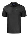 Portland State Vikings College Vault Cutter & Buck Pike Eco Tonal Geo Print Stretch Recycled Mens Big & Tall Polo Black Mannequin