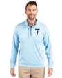 Tulsa Drillers Cutter & Buck Stealth Heathered Quarter Zip Mens Pullover Atlas Light Blue Front