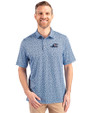 West Michigan Whitecaps Cutter & Buck Pike Magnolia Print Stretch Mens Polo Atlas/Navy Blue Front