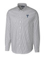 Tulsa Drillers Cutter & Buck Stretch Oxford Stripe Mens Long Sleeve Dress Shirt Charcoal Mannequin