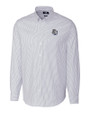 San Antonio Missions Cutter & Buck Stretch Oxford Stripe Mens Long Sleeve Dress Shirt Light Blue Mannequin