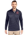 Tacoma Rainiers Cutter & Buck Traverse Stretch Eco Stripe Quarter Zip Mens Big and Tall Pullover Liberty Navy Front