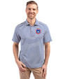 South Bend Cubs Cutter & Buck Virtue Eco Pique Stripe Recycled Mens Big and Tall Polo Tour Blue Front